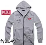 diesel hiver veste mode hoodie homme word mark gris